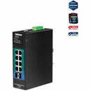 TRENDnet 10-Port Industrial Gigabit L2 Managed PoE+ DIN-Rail Switch, 8 x Gigabit PoE+ Ports, DIN-Rail Mount, 2 x SFP Slots, 2457V DC Power Input, IP30, VLAN, Lifetime Protection, Black, TI-PG102i - PEGASUSS 