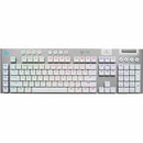 Logitech G915 X LIGHTSPEED Low-Profile Wireless Gaming Keyboard, Double-Shot PBT Keycaps, Fully Programmable Keys, RGB Backlighting, Sleek Aluminum Finishing, GL Brown Tactile Switches - PC/Mac (White) - PEGASUSS 