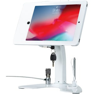 CTA Digital Desk Mount for iPad Air, iPad Pro, Card Reader - White - PEGASUSS 