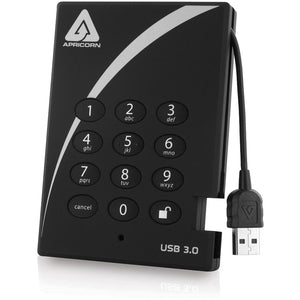 Apricorn Aegis Padlock A25-3PL256-S256 256 GB Solid State Drive - 2.5" External - Black - PEGASUSS 