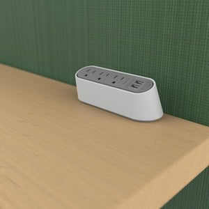 Wiremold Desktop Power Center Slim 3 Outlet 2 USB White/Gray - PEGASUSS 