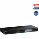 TRENDnet 18-Port Gigabit High Power Poe+ Switch; 16 X Gigabit Poe+ Ports; 2 X Shared Gigabit Ports; 36Gbps Switching Capacity; 440W PoE Power Budget; TPE-TG182F - PEGASUSS 
