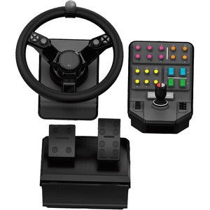 Logitech G Heavy Equipment Bundle Simulation Wheel, Pedals and Side Panel Control Deck - PEGASUSS 