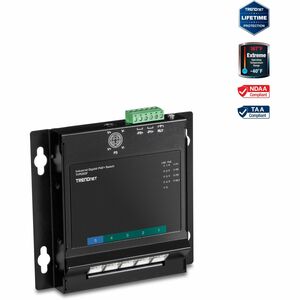 TRENDnet 5-Port Industrial Gigabit Poe+ Wall-Mounted Front Access Switch; 5X Gigabit Poe+ Ports; DIN-Rail Mount; 48 57V DC Power Input; IP30; 120W Poe Budget;Lifetime Protection; TI-PG50F - PEGASUSS 