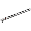 Black Box Vertical Rackmount Power Strip - 120VAC, 15A, 5-15R, 8-Outlet, 15-ft. NEMA 5-15P Cord - PEGASUSS 