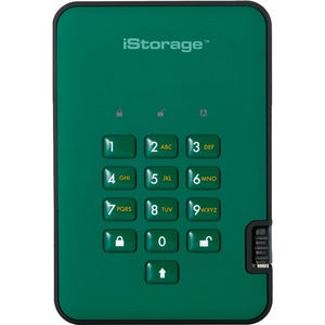 iStorage diskAshur2 HDD 1 TB | Secure Portable Hard Drive | Password Protected | Dust/Water-Resistant | Hardware Encryption IS-DA2-256-1000-GN - PEGASUSS 