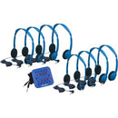Hamilton Buhl 8 Person Kids Listening Center Includes: 8- Kids Ha2 Personal Blue Headsets 1- Kids Stereo Blue Jack Box With Volume Control - PEGASUSS 