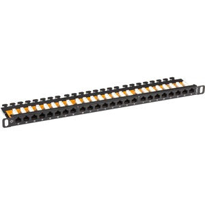 Black Box SpaceGAIN CAT5e Patch Panel - 1/2U, Unshielded, 24-Port - PEGASUSS 