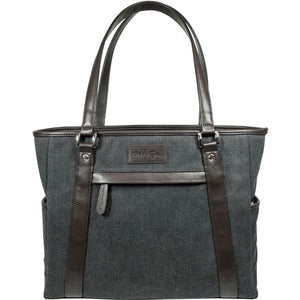 Urban Laptop Tote - Charcoal w/Brown Trim. - PEGASUSS 
