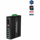 TRENDnet 6-Port Hardened Industrial Unmanaged Gigabit 10/100/1000Mbps DIN-Rail Switch, 4 x Gigabit PoE+ Ports, 2 x Dedicated SFP Slots, Lifetime Protection, Black, TI-PG62B - PEGASUSS 