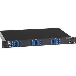Black Box Rackmount Gang Switch - 19" , 1U, (4) Duplex Multimode SC, Network Manageable