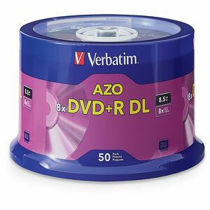 Verbatim DVD Recordable Media - DVD+R DL - 8x - 8.50 GB - 50 / Pack - PEGASUSS 