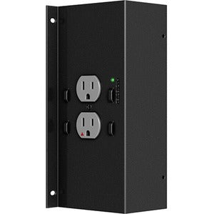 Chief Proximity Two Outlet In-Wall Power Box Kit - Black - PEGASUSS 