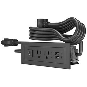 Legrand Furniture Power 2-Outlet with Switching and USB-A Unit- Black - PEGASUSS 