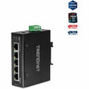 TRENDnet 5-Port Industrial Fast Ethernet DIN-Rail Switch, TI-E50, 5 x Fast Ethernet Ports, IP50 Rated, Extreme Temperature Operating Range, 1Gbps Switching Capacity, Lifetime Protection - PEGASUSS 