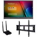 ViewSonic IFP6552-1C-E1 65 Inch 4K Ultra HD Interactive Flat Panel Display with Integrated Microphone, USB-C, Wireless AC Adapter, and Wall Mount - PEGASUSS 