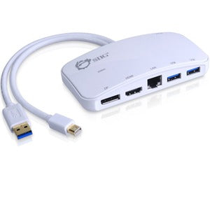 SIIG Mini-DP Video Dock with USB 3.0 LAN Hub - White - PEGASUSS 