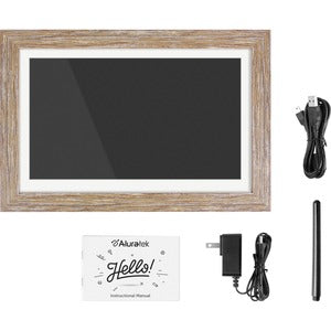 Aluratek 13.3" WiFi Touchscreen Distressed Wood Digital Photo Frame - PEGASUSS 