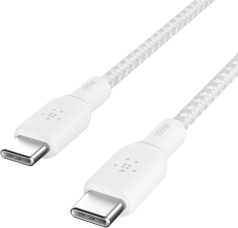 USB-C to USB-C Cable, Boostcharge Braided Power Cable (3M/10Ft), Fast Charging Cable W/ 100W Power Delivery, USB-IF Certified for Iphone 16, Macbook, Chromebook, Galaxy & More - White