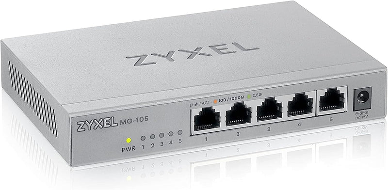 5-Port 2.5G Multi-Gigabit Unmanaged Switch for Home Entertainment or SOHO Network [MG-105] 5 Port | 2,5G RJ45 | Unmanaged