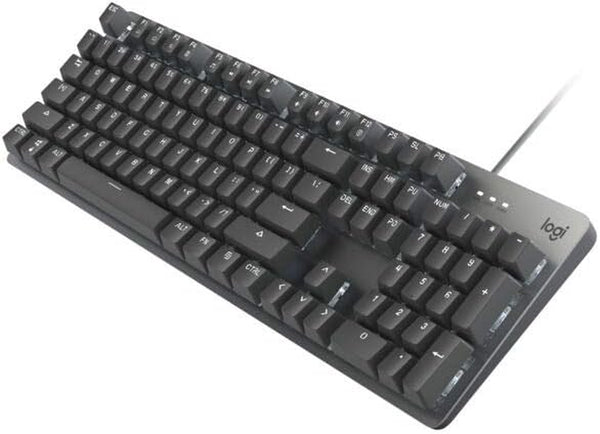 Logitech K845Ch Mechanical Illuminated Keyboard, Cherry MX Switches, Strong Adjustable Tilt Legs, Compact Size, Aluminum Top Case, 104 Keys, USB Corded, Windows (Cherry Blue Switches) (Renewed)