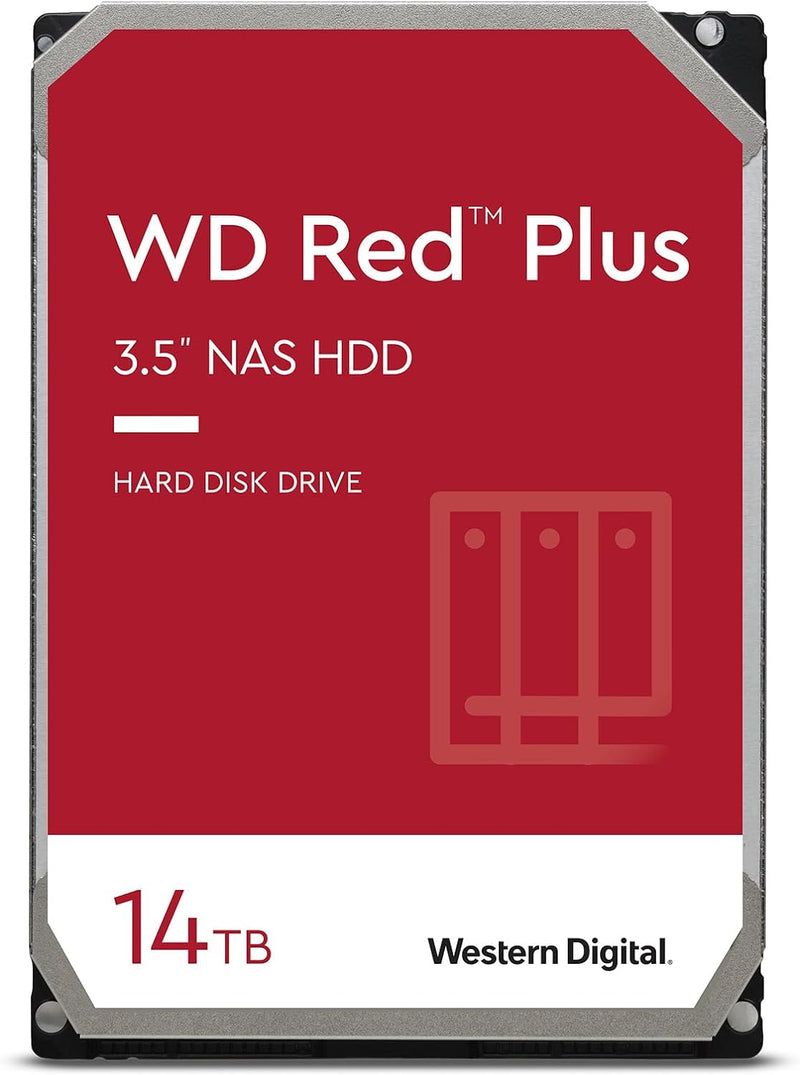 4TB WD Red plus NAS Internal Hard Drive HDD - 5400 RPM, SATA 6 Gb/S, CMR, 64 MB Cache, 3.5" - WD40EFRX