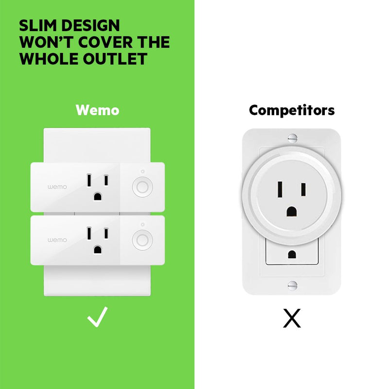 Wemo Mini Smart Plug, Wifi Enabled, Works with Alexa, Google Assistant & Apple Homekit