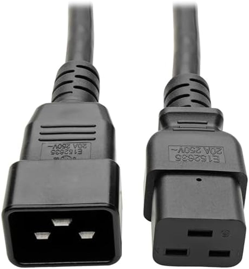 Heavy-Duty Computer Power Extension Cord for Servers and Computers 20A, 12AWG (IEC-320-C19 to IEC-320-C20) 6-Ft.(P036-006)