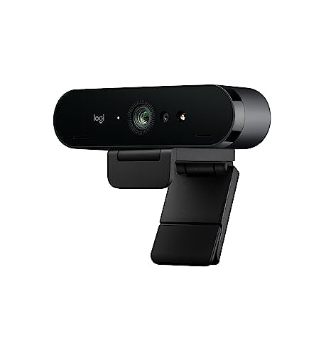 Logitech Brio 4K Webcam, Ultra 4K HD Video Calling, Noise-Canceling mic, HD Auto Light Correction, Wide Field of View, Works with Microsoft Teams, Zoom, Google Voice, PC/Mac/Laptop/Macbook/Tablet - PEGASUSS 