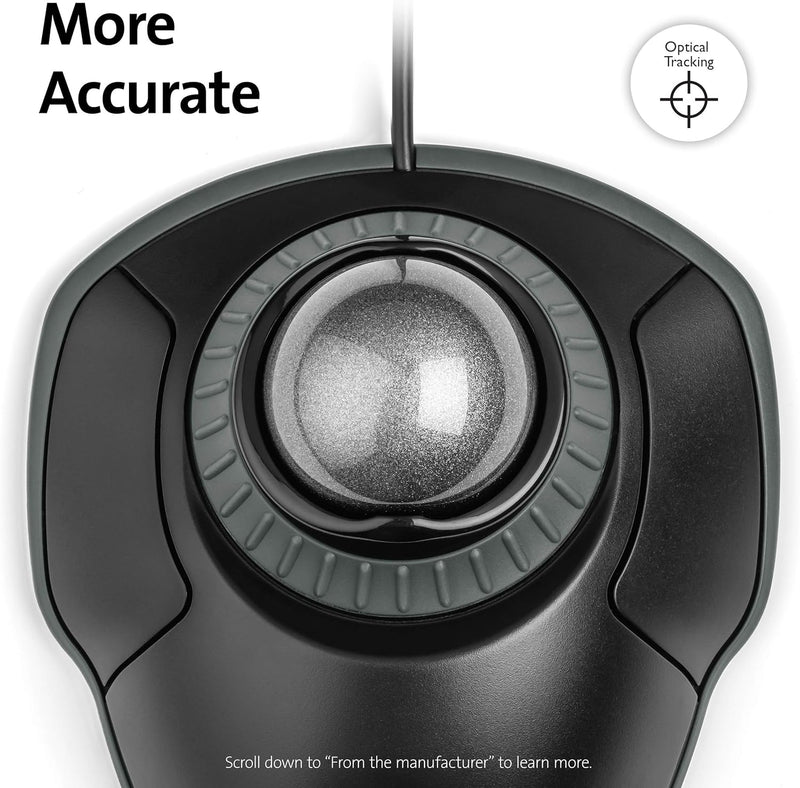 Orbit Trackball Mouse with Scroll Ring (K75327WW), Black-Grey