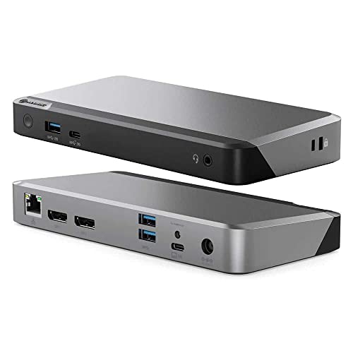 ALOGIC MX2 8-in-1 4K USB-C Docking Station, 2X DisplayPort, 3X USB-A, USB-C, 3.5mm TRRS Audio/Microphone Jack & Gigabit Ethernet, 4K Dual Display with 100W Power Delivery. - PEGASUSS 