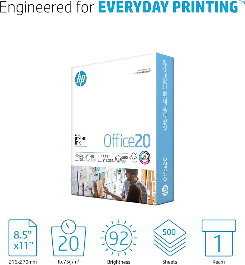 | 8.5X11 Paper |Office 20 Lb | 1 Ream - 500 Sheets | 92 Bright | Made in USA - FSC Certified | 112150R