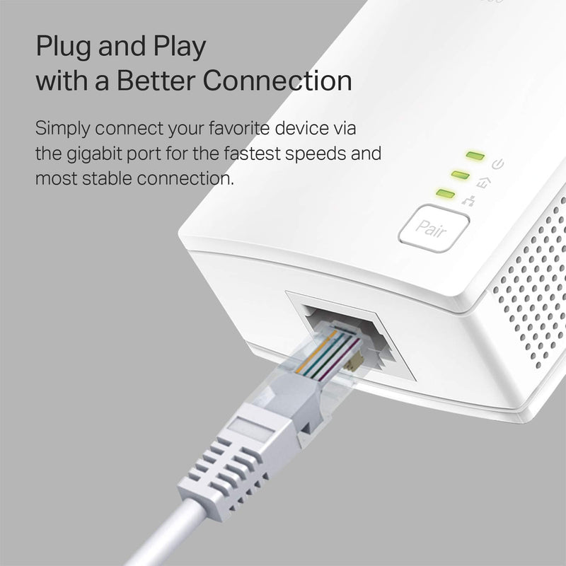 Tp-Link Powerline Ethernet Adapter - AV1000 Gigabit Port, Plug&Play, Ethernet over Power, Nano Size, Ideal for Smart TV, Online Gaming, Wired Connection Only, Add-On Unit (TL-PA7017) (Renewed)