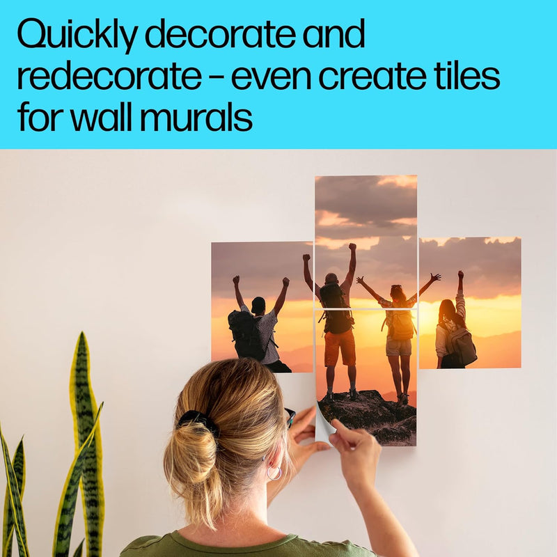 Picture Stickers 8.5X11In,25 Sheets Self-Adhesive, Easily Repositionable, Matte Photo Stickers. Print, Peel & Stick All Inkjet Printers and Craft Cutters. (8L1U9A)