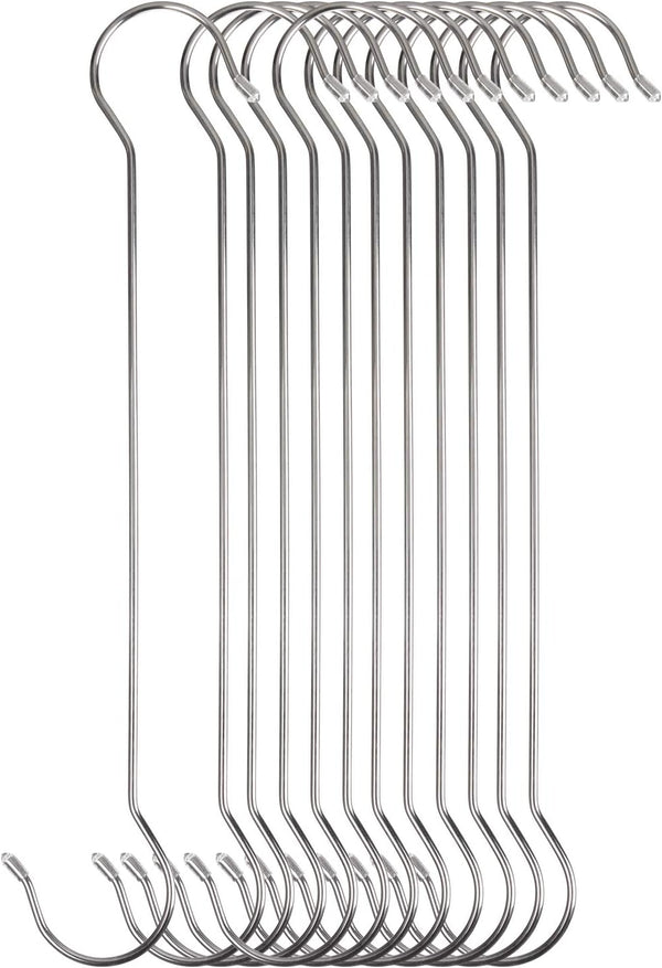 12 Pack Extra Long Shower Curtain S Hooks Stainless Steel Large Size S Shape Long Hooks 16 Inch