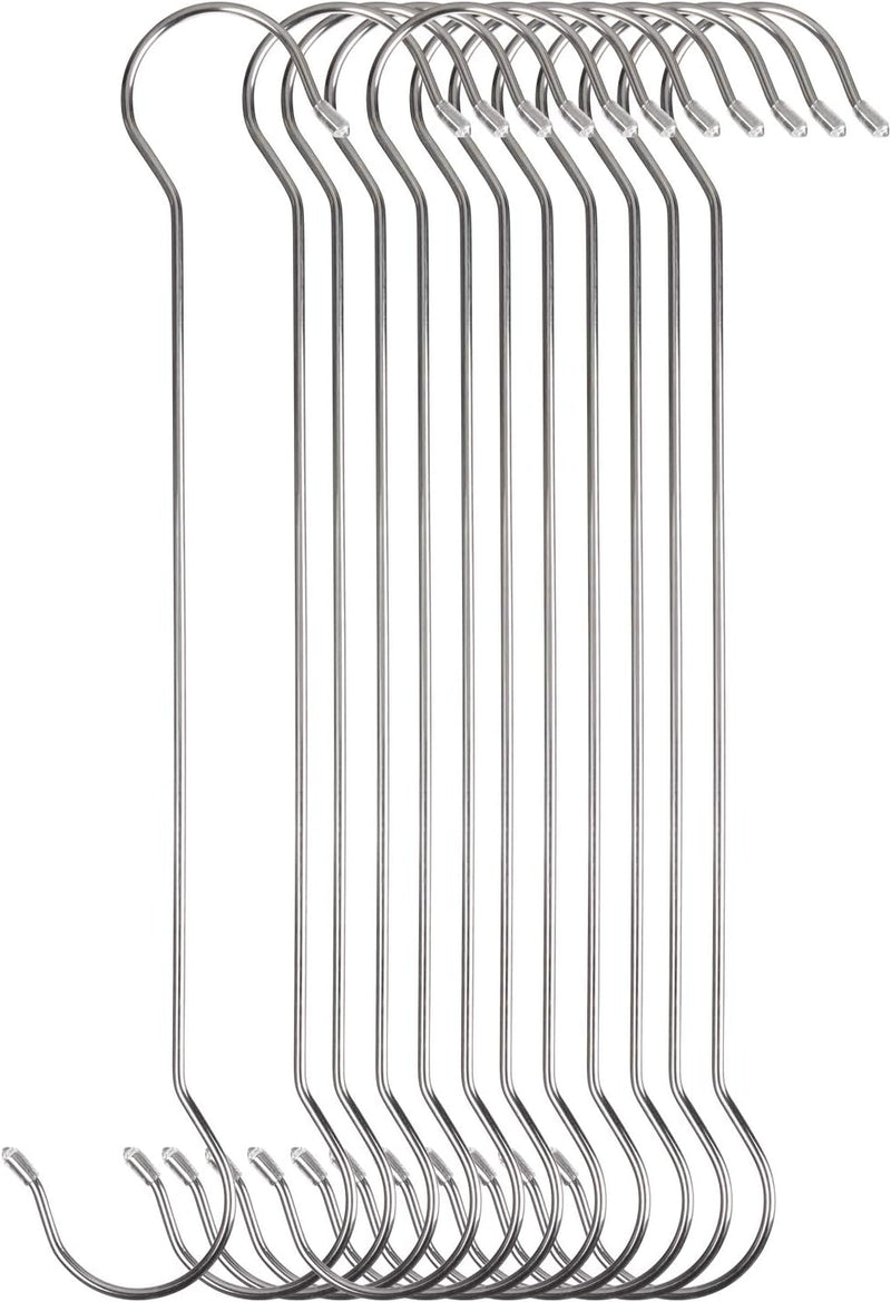 12 Pack Extra Long Shower Curtain S Hooks Stainless Steel Large Size S Shape Long Hooks 16 Inch