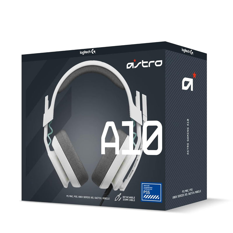 ASTRO Gaming A10 Gaming Headset Gen 2 Wired Headset - Over-Ear Gaming Headphones with Flip-To-Mute Microphone, 32 Mm Drivers, for Playstation 5, Playstation 4, Nintendo Switch, PC, Mac - White