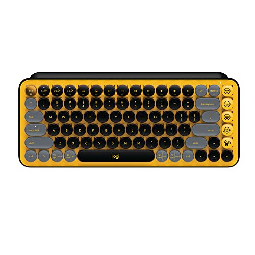 Logitech POP Keys Mechanical Wireless Keyboard with Customizable Emoji, Durable Compact Design, Bluetooth or USB Connectivity, Multi-Device, OS Compatible - PEGASUSS 