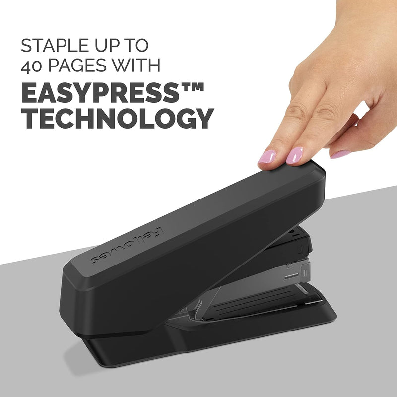 LX870 Easypress Full Strip One Touch Desk Stapler, 40 Sheet Capacity - Black