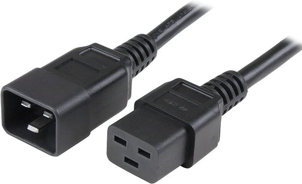 3 Ft Heavy Duty 14 AWG Computer Power Cord - C19 to C20 - 14 AWG Power Cable - IEC 320 C19 to IEC 320 C20 Extension Cord (PXTC19C20143)