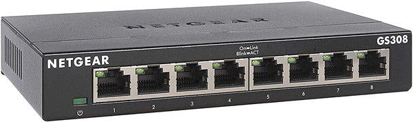 8-Port Gigabit Ethernet Unmanaged Switch (GS308) - Home Network Hub, Office Ethernet Splitter, Plug-And-Play, Silent Operation, Desktop or Wall Mount