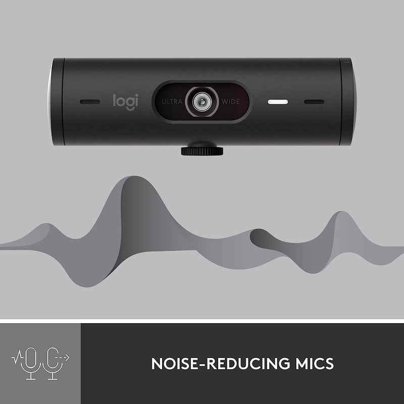 Brio 501 Full HD Webcam with Auto Light Correctionshow Mode Dual Noise Reduction Mics Privacy Cover