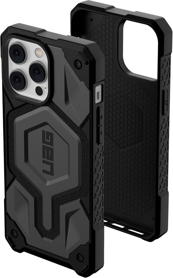 URBAN ARMOR GEAR UAG Designed for Iphone 14 Pro Max Case Silver 6.7" Monarch Pro Build-In Magnet Compatible with Magsafe Charging Rugged Shockproof Dropproof Premium Protective Cover