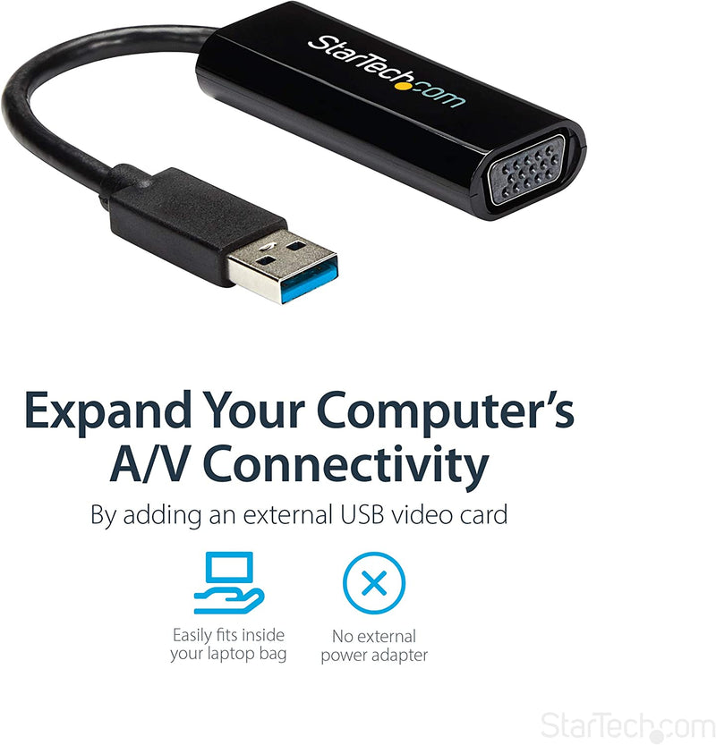 USB 3.0 to VGA Adapter, USB to VGA Monitor Converter for Windows, Slim (No Support for Macos/Chromeos/Linux)