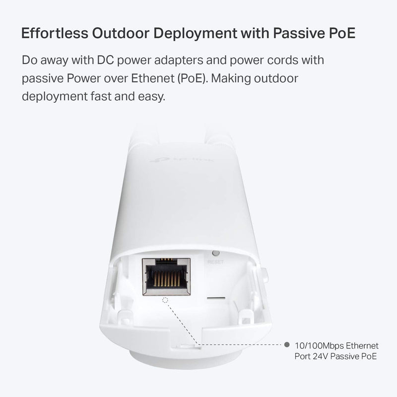 Tp-Link Eap110-Outdoor V3 | Omada N300 Wireless Outdoor Access Point | Wifi Coverage up to 200 Meters| Passive Poe W/ Free Poe Injector | SDN Integrated | Cloud Access & Omada App