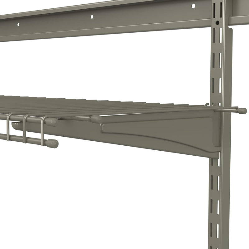 Shelftrack Shelf Bracket for 12 In. Deep Wire Shelving, for Adjustable Closet Systems, 1-Pack, Nickel