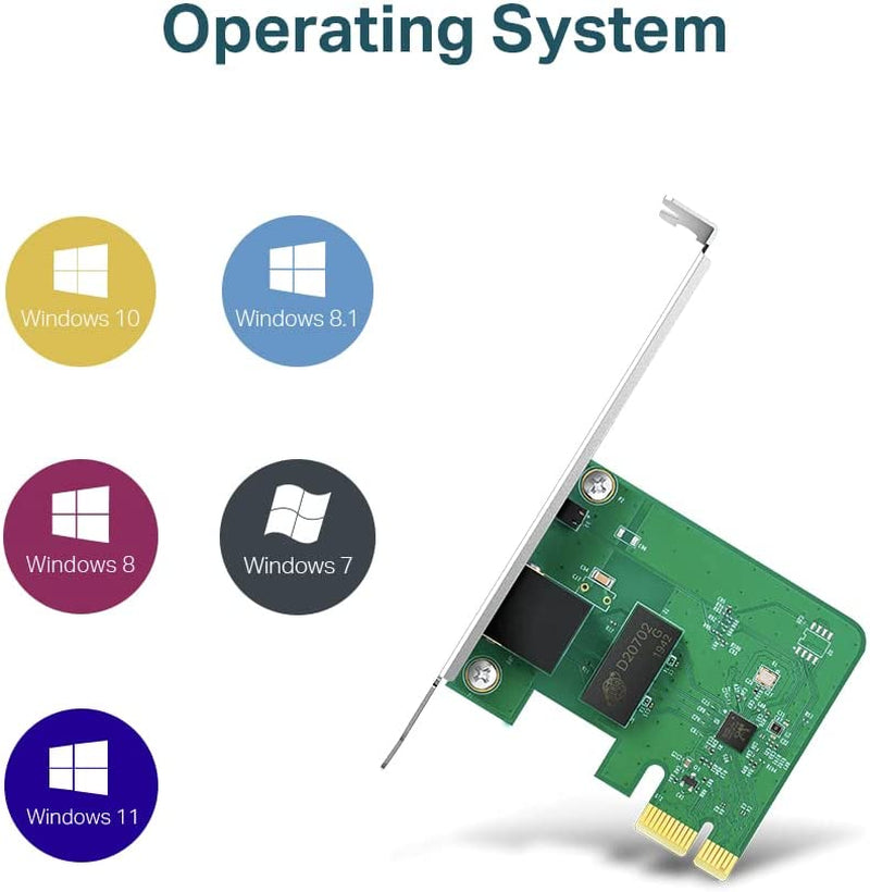 10/100/1000Mbps Gigabit Ethernet PCI Express Network Card (TG-3468), PCIE Network Adapter, Network Card, Ethernet Card for PC, Win10/11 Supported