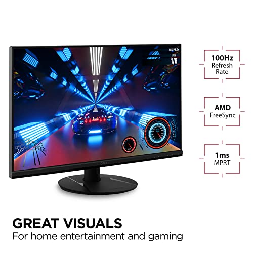 ViewSonic OMNI VX2716 27 Inch 1080p 1ms 100Hz Gaming Monitor with IPS Panel, AMD FreeSync, Eye Care, HDMI and DisplayPort, Black - PEGASUSS 