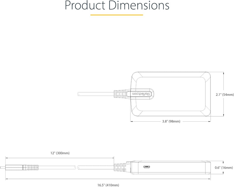 4-Port USB-C Hub - 5Gbps - Bus Powered - USB C to 4X USB-A Hub W/ Optional Auxiliary Power Input - Portable Desktop/Laptop USB Hub - 1Ft (30Cm) Cable - USB Expansion Hub (5G4AB-USB-C-HUB)