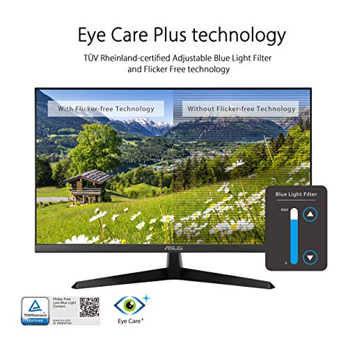ASUS 27” 1080P Eye Care Monitor (VY279HF) – Full HD, IPS, 100Hz, SmoothMotion, 1ms, Adaptive Sync, for Working and Gaming - PEGASUSS 